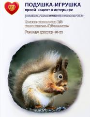 Подушка с фотопечатью круглая Белка
