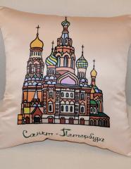 подушка Спас-на-Крови бежевая рис